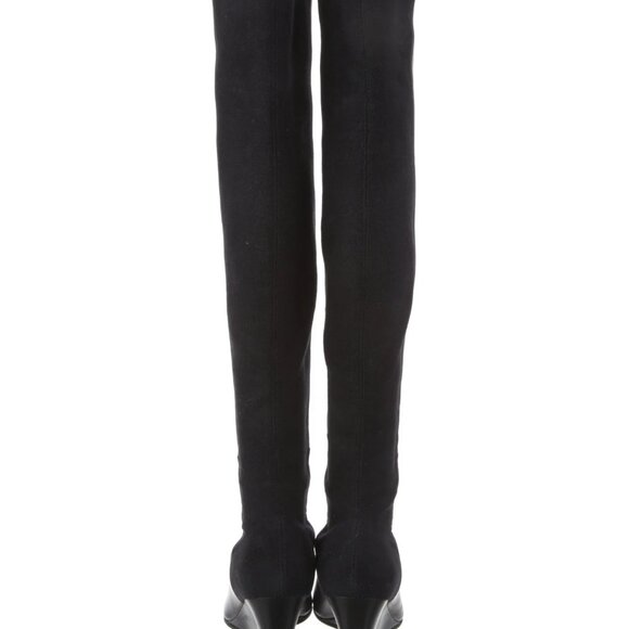 Stuart Weitzman 5050 Boots - Black Leather - Size 9.5 - Picture 2 of 4